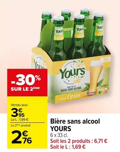 Yours - Bière Sans Alcool offre à 3,95€ sur Carrefour City