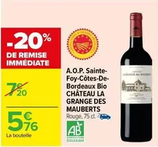 Château La Grange Des Mauberts - AOP Bio Sainte-Soy Côtes de Bordeaux