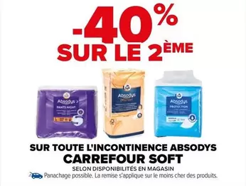 carrefour - sur toute l'incontinence absodys soft