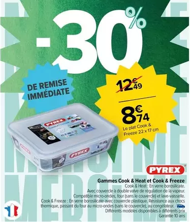 pyrex - gammes cook & heat et cook & freeze