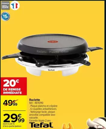 Tefal - Raclette Réf. : Rfc151110