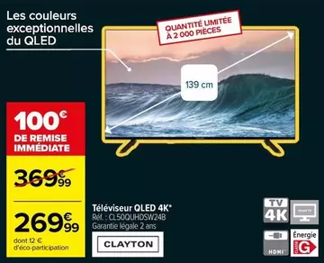 Clayton - Téléviseur Qled 4k