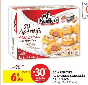 Kauffer's - 50 Apéritifs Alsaciers Surgelés offre à 6,96€ sur Intermarché Contact