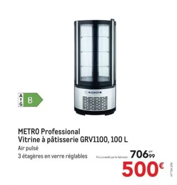 Metro - Professional Vitrine A Patisserie GRV1100, 100 L offre à 500€ sur Metro