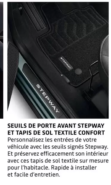 Seulis De Porte Avant Stepway Et Tapis De Sol Textile Confort offre sur Dacia