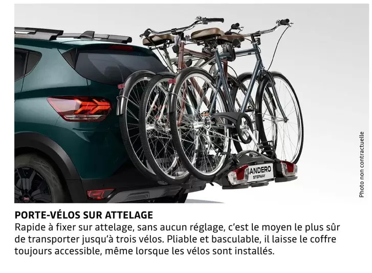 Porte-vélos Sur Attelage offre sur Dacia