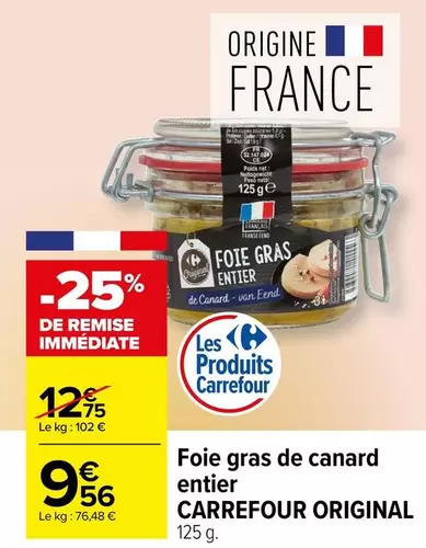 carrefour - foie gras de canard entier original