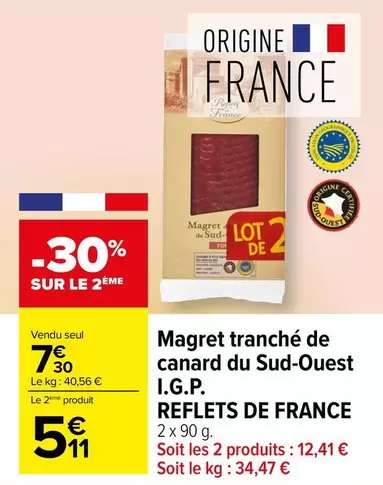 Reflets de France - Magret Tranché de Canard du Sud-Ouest I.G.P. : Savourez l'authenticité en promotion