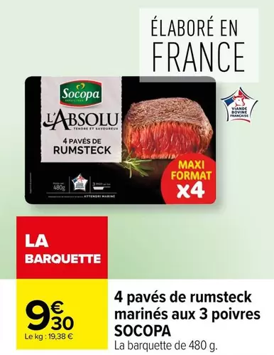 Socopa - Pavés de Rumsteck Marinés aux 3 Poivres : qualité premium et saveurs épicées