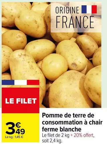 Pomme de Terre Ferme Blanche - Idéale pour vos plats !