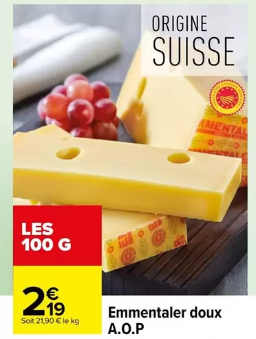 emmentaler doux a.o.p