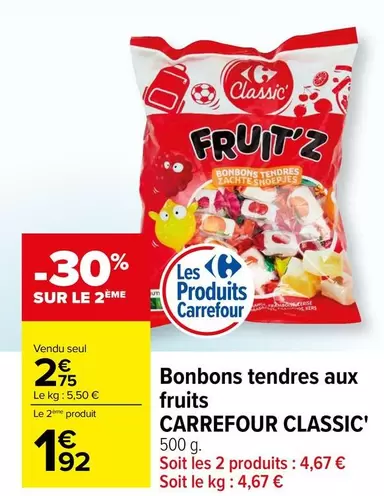 carrefour - bonbons tendres aux fruits