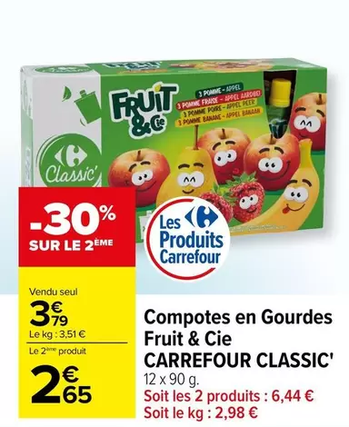 Carrefour - Compotes En Gourdes