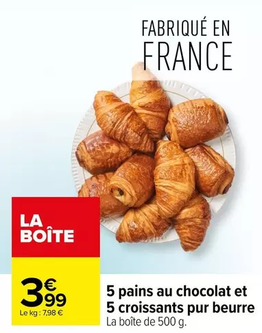 5 pains au chocolat et 5 croissants pur beurre