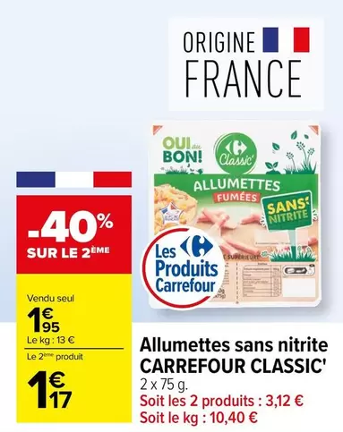 carrefour - allumettes sans nitrite