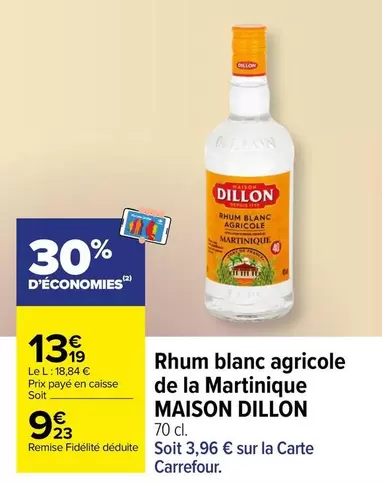 Dillon - Rhum Blanc Agricole De La Martinique