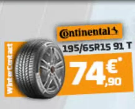 Continental - 195/65r15 91 T offre à 74,9€ sur SiliGom