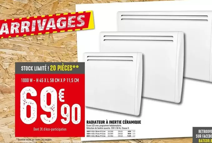 Écran - Radiateur À Nette Ceramique offre à 69,9€ sur Batkor