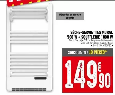 Dim - Sèche-serviettes Mural 500 W + Soufflerie 1000 W offre à 149,9€ sur Batkor