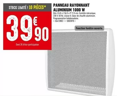 Dim - Panneau Rayonnant Aluminium 1000 W offre à 39,9€ sur Batkor