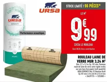 Dim - Rouleau Laine De Verre Mur 3,24 M2 offre à 9,99€ sur Batkor