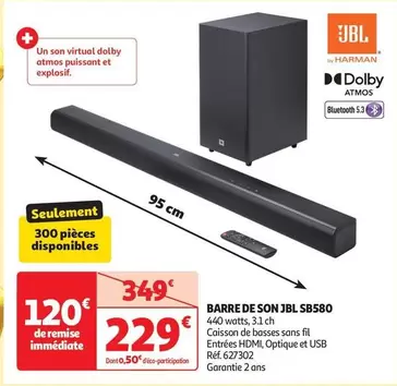 JBL - Barre De Son SB580 offre à 229€ sur Auchan Hypermarché