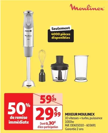 Moulinex - Mixeur offre à 29,99€ sur Auchan Hypermarché