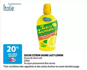 Auchan - Jus De Citron Jaune offre sur Auchan Hypermarché