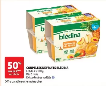 Blédina - Coupelles De Fruits offre sur Auchan Hypermarché