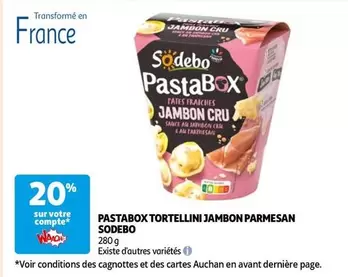 Sodebo - Pastabox Tortellini Jambon Parmesan offre sur Auchan Hypermarché