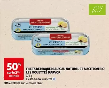 Mouettes D'Arvor - Filets De Maquereaux Au Naturel Et Au Citron Bio offre sur Auchan Hypermarché