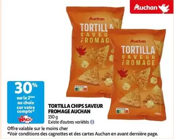 Auchan - Tortilla Chips Saveur Fromage offre sur Auchan Hypermarché