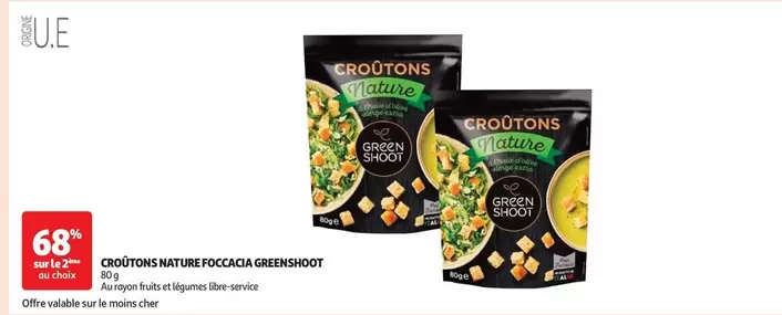 Greenshoot - Croutons Nature Foccacia offre sur Auchan Supermarché