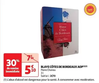 Pierre Chanau - Blaye Côtes De Bordeaux Aop offre à 5,1€ sur Auchan Supermarché