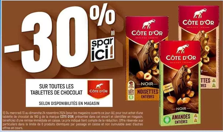 Côte d'or - Sur Toutes Les Tablettes De Chocolat offre sur Spar