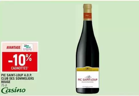 Pic Saint-éique A.o.p. Club Des Sommeliers Rouge offre sur Spar