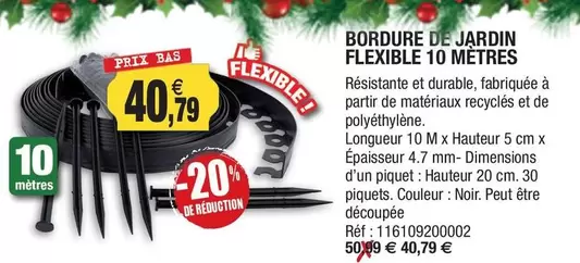 Bordure De Jardin Flexible 10 Metres offre à 40,79€ sur Outiror