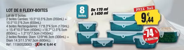 De 170 Ml À 1450 Ml offre à 9,44€ sur Outiror