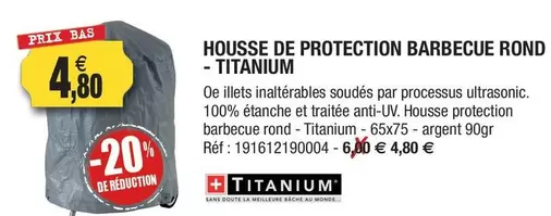 Titanium - Housse De Protection Barbecue Rond - offre à 4,8€ sur Outiror