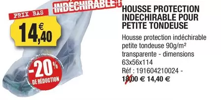 Housse Protection Indechirable Pour Petite Tondeuse offre à 14,4€ sur Outiror