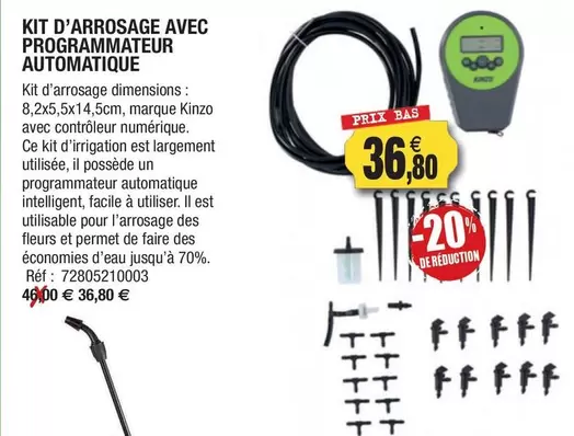 Kinzo - Kit D'arrosage Avec Programmateur Automatique offre à 36,8€ sur Outiror