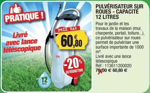 Pulvérisateur Sur Roues-capacite 12 Litres offre à 60,8€ sur Outiror