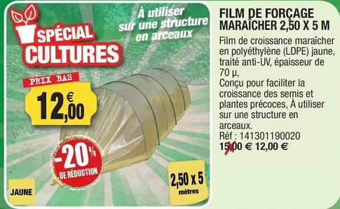 Film De Forçage Maraicher offre à 12€ sur Outiror