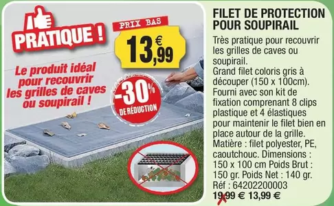 Brut - Filet De Protection Pour Soupirail offre à 13,99€ sur Outiror