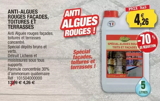 TOUS - Anti-algues Rouges Facades, Toitures Et Terrasses offre à 4,26€ sur Outiror