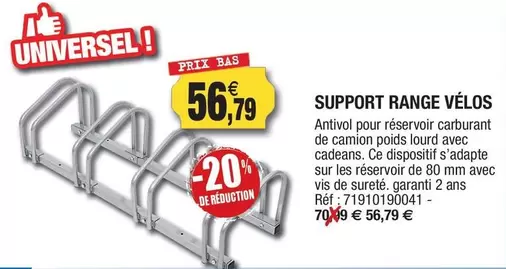 Support Range Vélos offre à 56,79€ sur Outiror