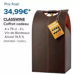 Classwine - Coffret Cadeau offre à 34,99€ sur Costco