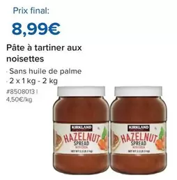 Pâte À Tartiner Aux Noisettes offre à 8,99€ sur Costco