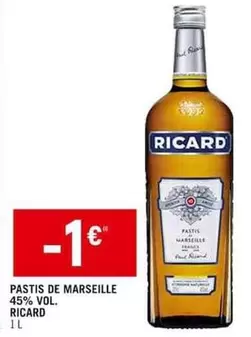 Ricard - Pastis De Marseille offre à 1€ sur Casino Shop