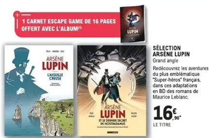 Sélection Arsène Lupin offre à 16,9€ sur E.Leclerc Espace Culturel